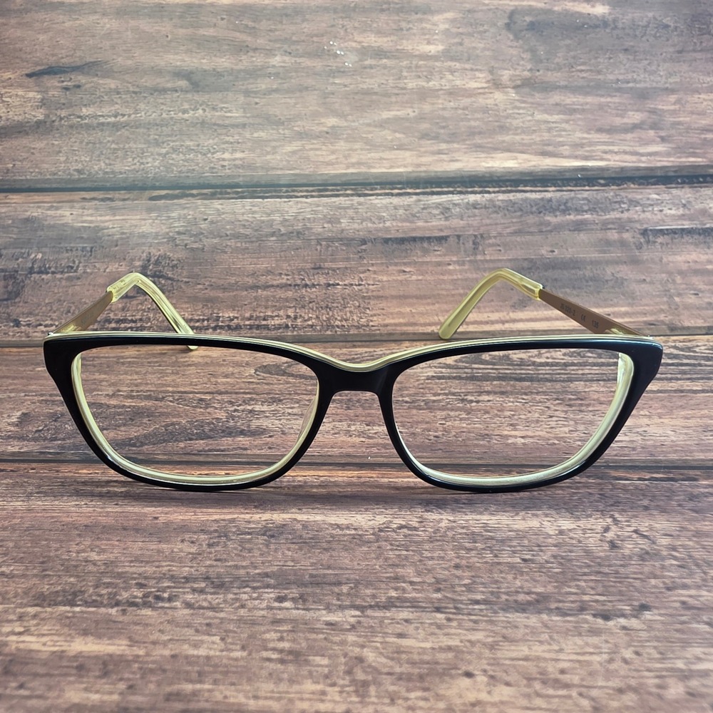 Jill Stuart JS 320-2 Womens Cat Eye Eyeglasses Frames Black Gold 53-14-135